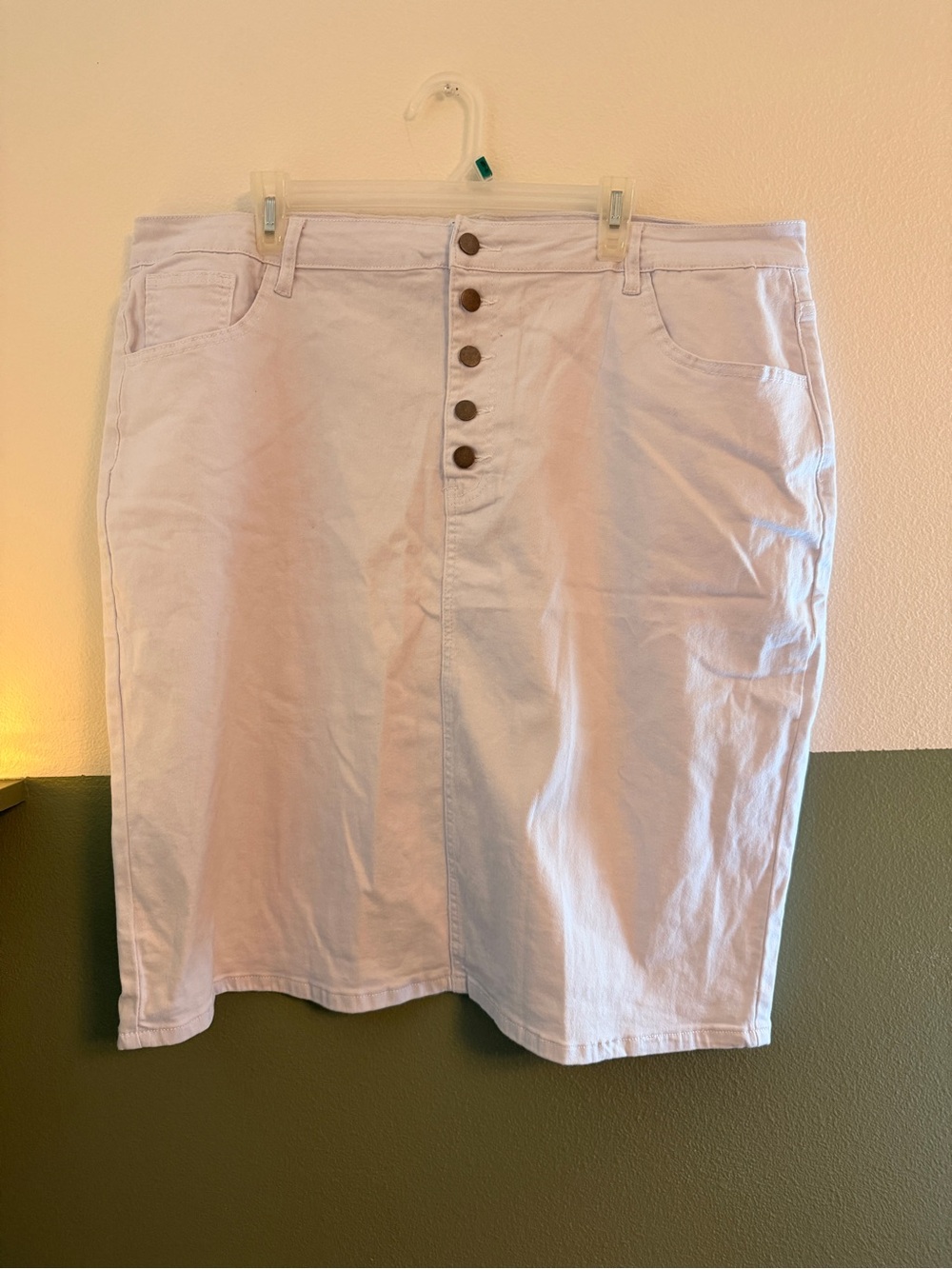 Target White Button-Front Pencil Skirt